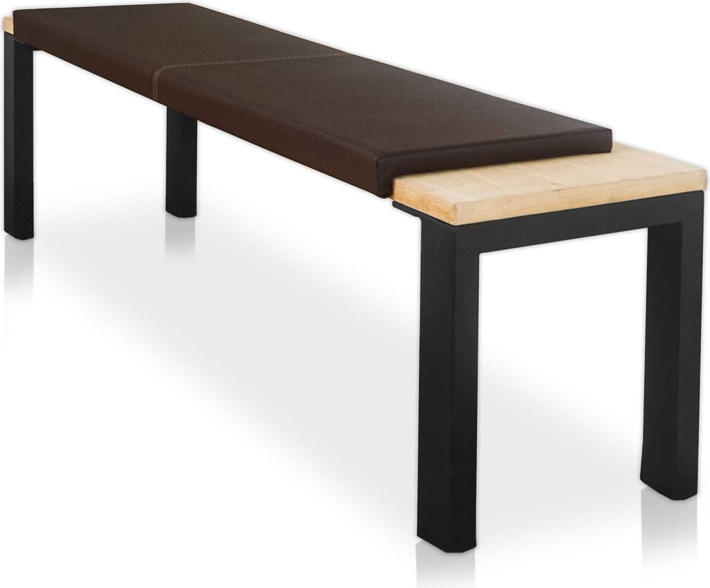 XXL Klemmkissen mit 1 Leiste, Sitzauflage Bank, weich gepolstert aus Kunstleder - Germany, 3-Sitzer, Farbe:braun