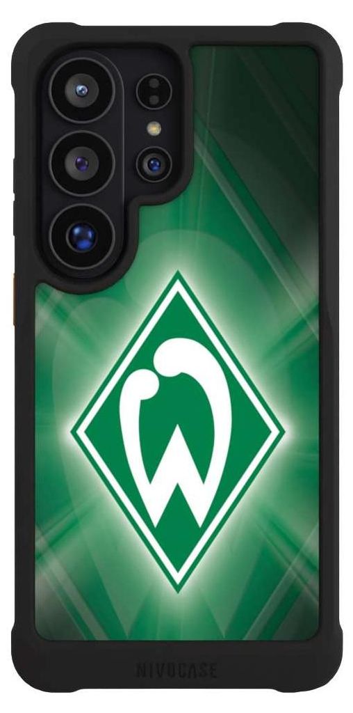 NIVOCASE Hülle für Samsung Galaxy S26 Ultra Stoßfeste Handyhülle NIVOmax Case Schwarz Offizielles Lizenzprodukt SV Werder Bremen Wappen