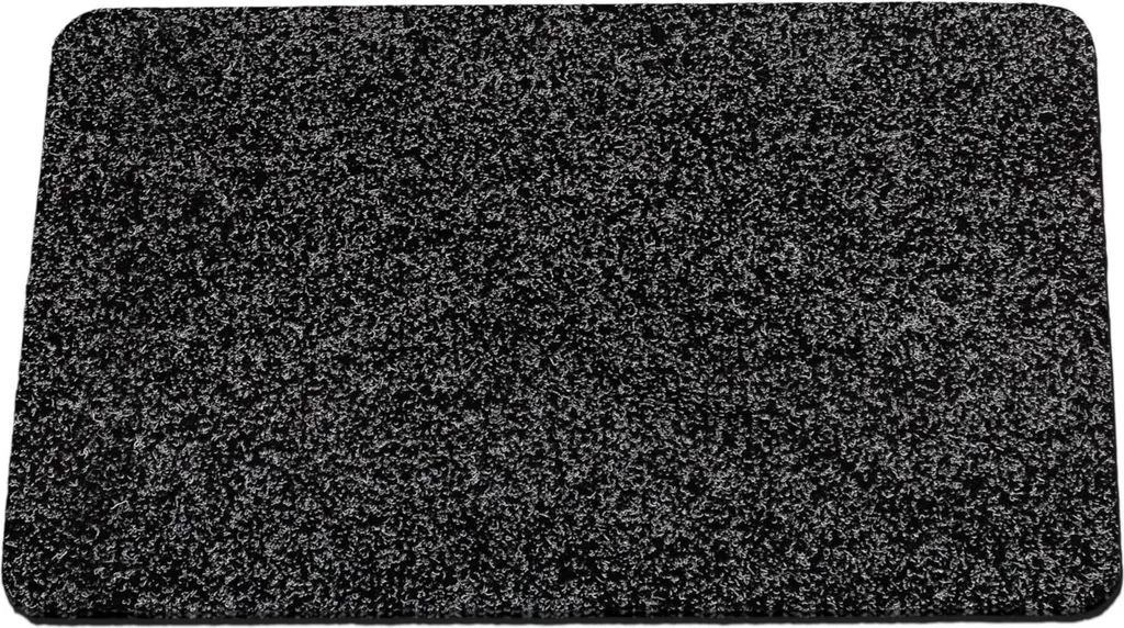 Paillasson Noir Hydrofuge POET 40x60cm : Texture Frisottée Anti-Saleté