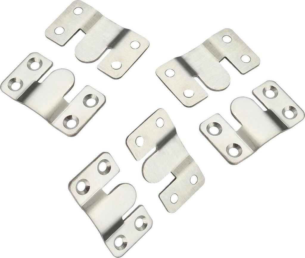 3 Paar Möbel Steckverbinder | 54x30 mm Couchverbinder | Schnapp-Verbinder für Tische, Sofas & Betten | Einhänge-Verbinder | Polster-Möbel Besch...