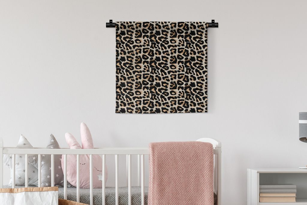 MuchoWow Wandteppich Wandbehang Tiermuster - Panther - Schick 60x60 cm Tapisserie Dekoration Wandtuch - Dekorationen - Wand Decke