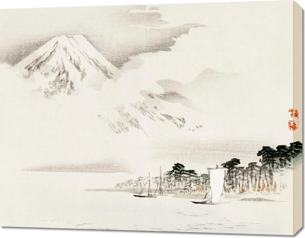 Tableau Salon Zen Mont Fuji 90x70 cm : Ambiance Japonaise Vintage Idéale
