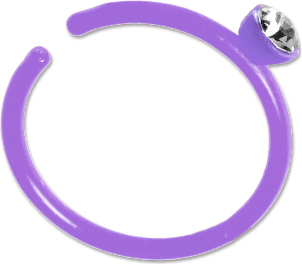 viva-adorno Fake Piercing Nasenring Nasenpiercing Clip on Acryl Zirkonia in verschiedenen Farben Z503,lila