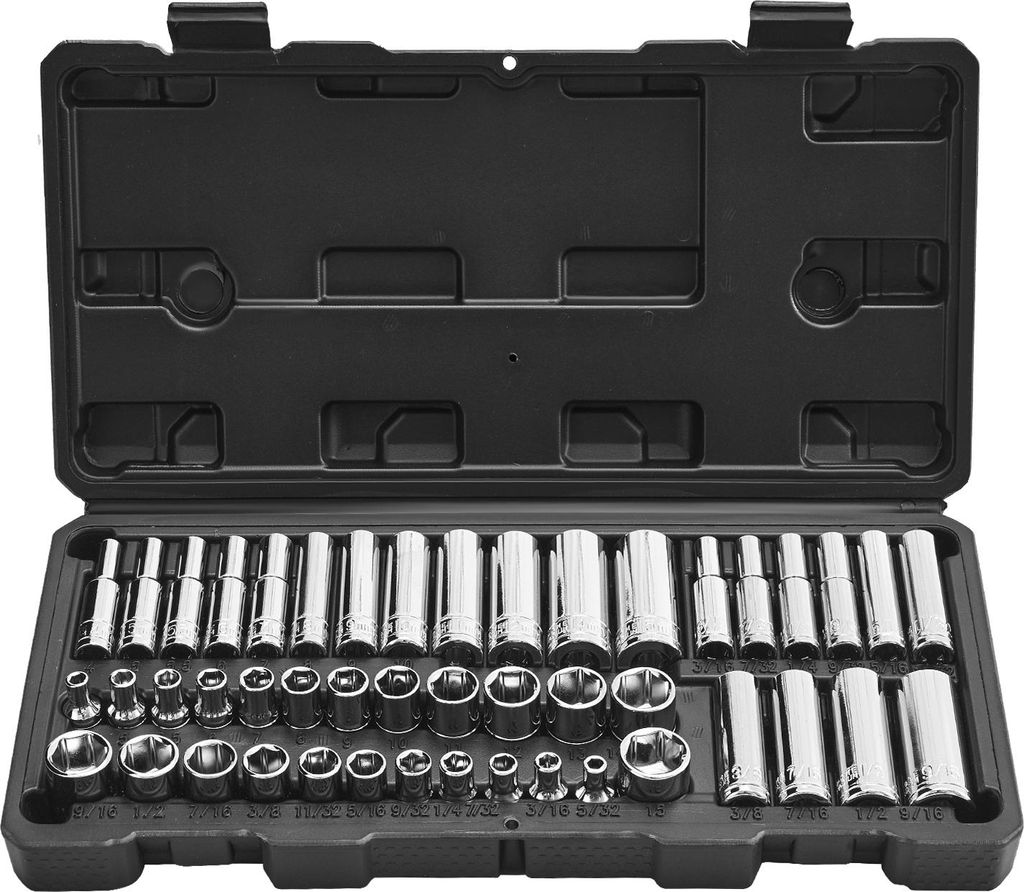 VEVOR Steckschlüsselsatz 46-tlg. 6,4 mm Antrieb, SAE- und metrische Größe, tief und Standard, Mechaniker-Werkzeugsatz mit Aufbewahrungskoffer, v...