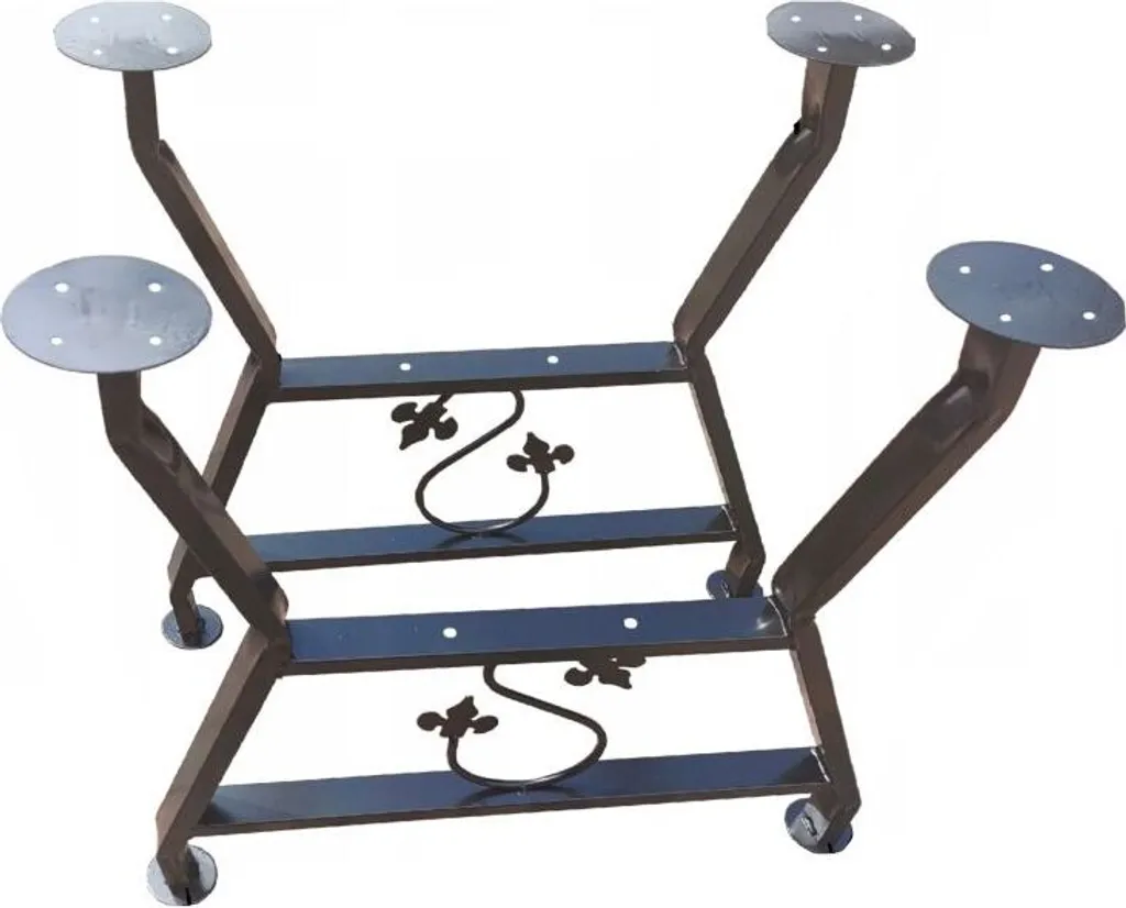 Piètement de table stable 42x57,5cm, pieds en métal pour meuble ancien