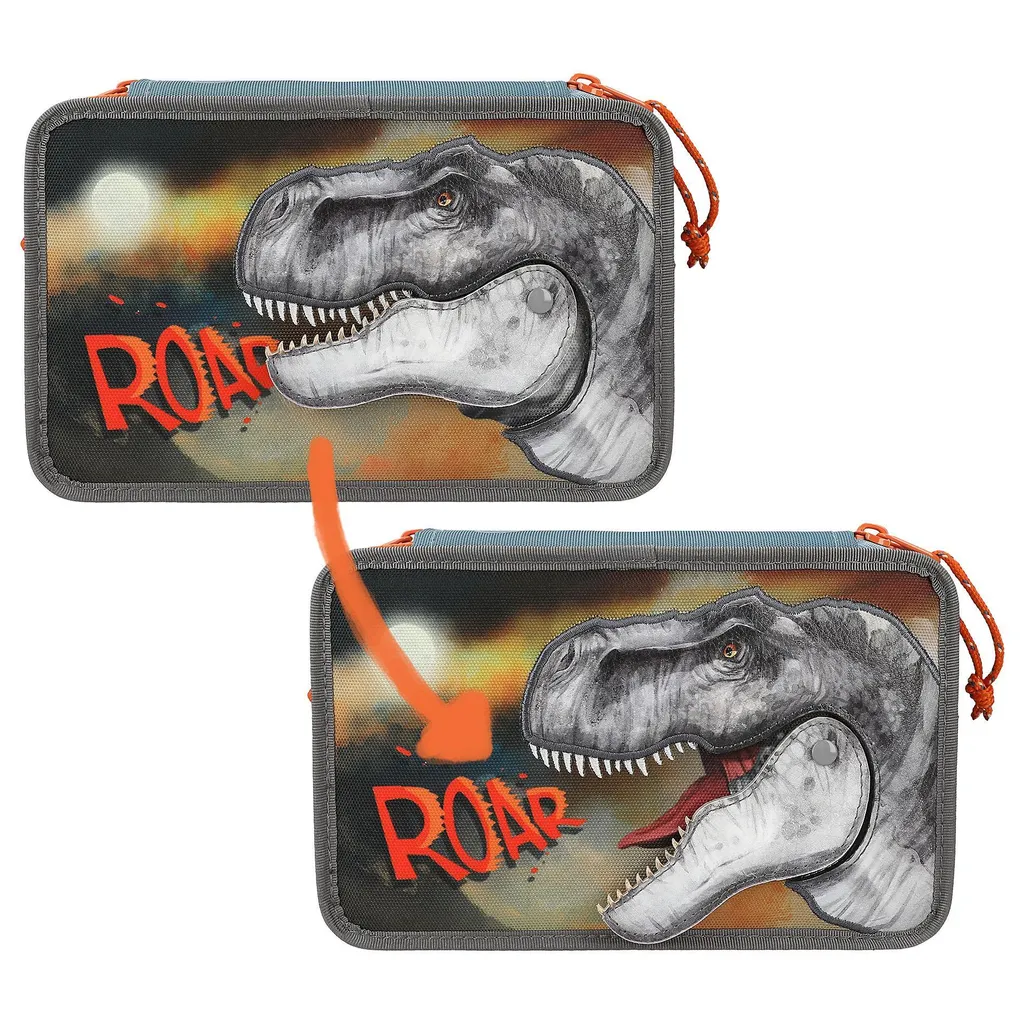 Dépêche Trousse Dino World 3 compartiments pour un cartable bien rangé