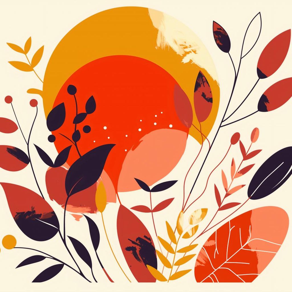 Boho-Wohnzimmerplakat 30x30cm Belebte Naturkunst