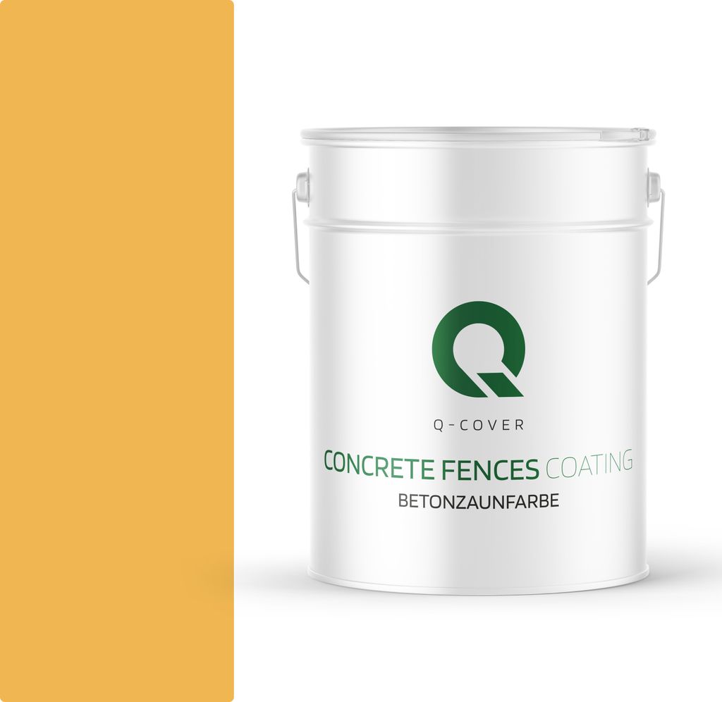 BETONZAUNFARBE 10 L Honiggelb SILIKON FARBE AUßEN BETONFARBE | WASSERABWEISEND | ACRYLAT DISPERSION BETONELEMENTE LOTUSEFFEKT ABPERLEFFEKT