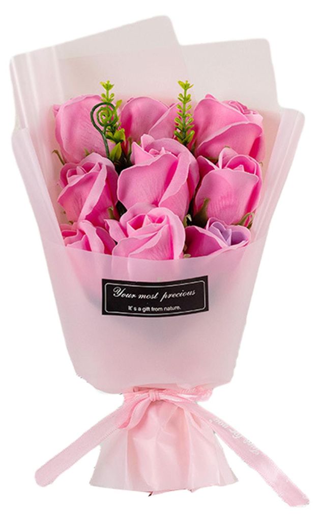 9-köpfiger künstlicher Rosenstrauß aus Seifenblumen – handgefertigte Dekoration zum Valentinstag, Jahrestag, Geburtstag – Geschenk für Frau...