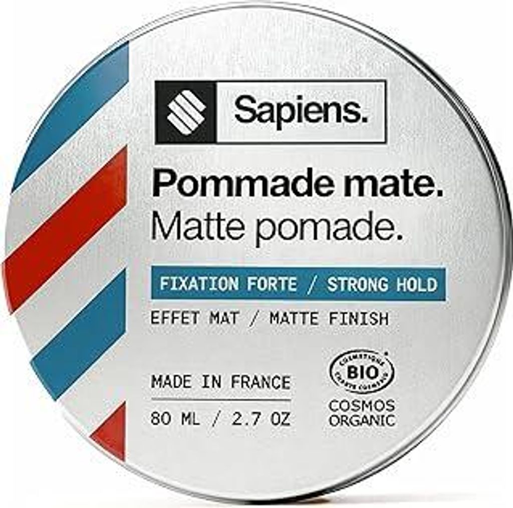Sapiens Styling Haarwachs Männer - Mattes Finish & Flexibler Halt - BIO & 98,5% Natürlich - Barber Qualität Haar Pomade - Frischer Minzduft - 80ml