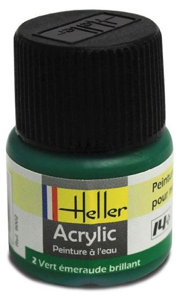 Heller 9002 Acrylfarbe 002 Smaragd-Grün glänzend 12ml Modellbaufarbe