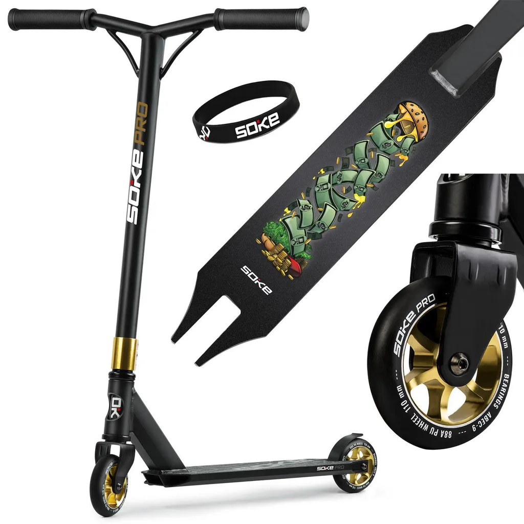 Trottinette Freestyle SOKE PRO Gold - Scooter de Compétition en Doré