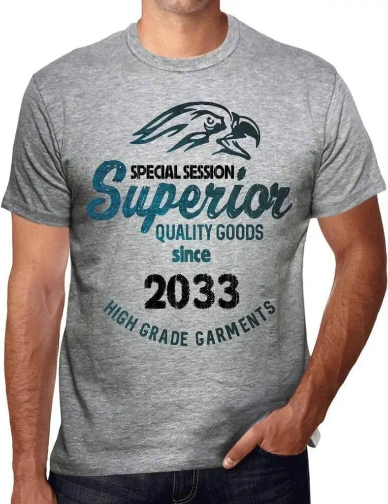 Herren Grafik T-Shirt Sondersitzung Hochwertige Waren seit 2033 – Special Session Superior Quality Goods Since 2033 – Öko-Verantwortlich Vintage