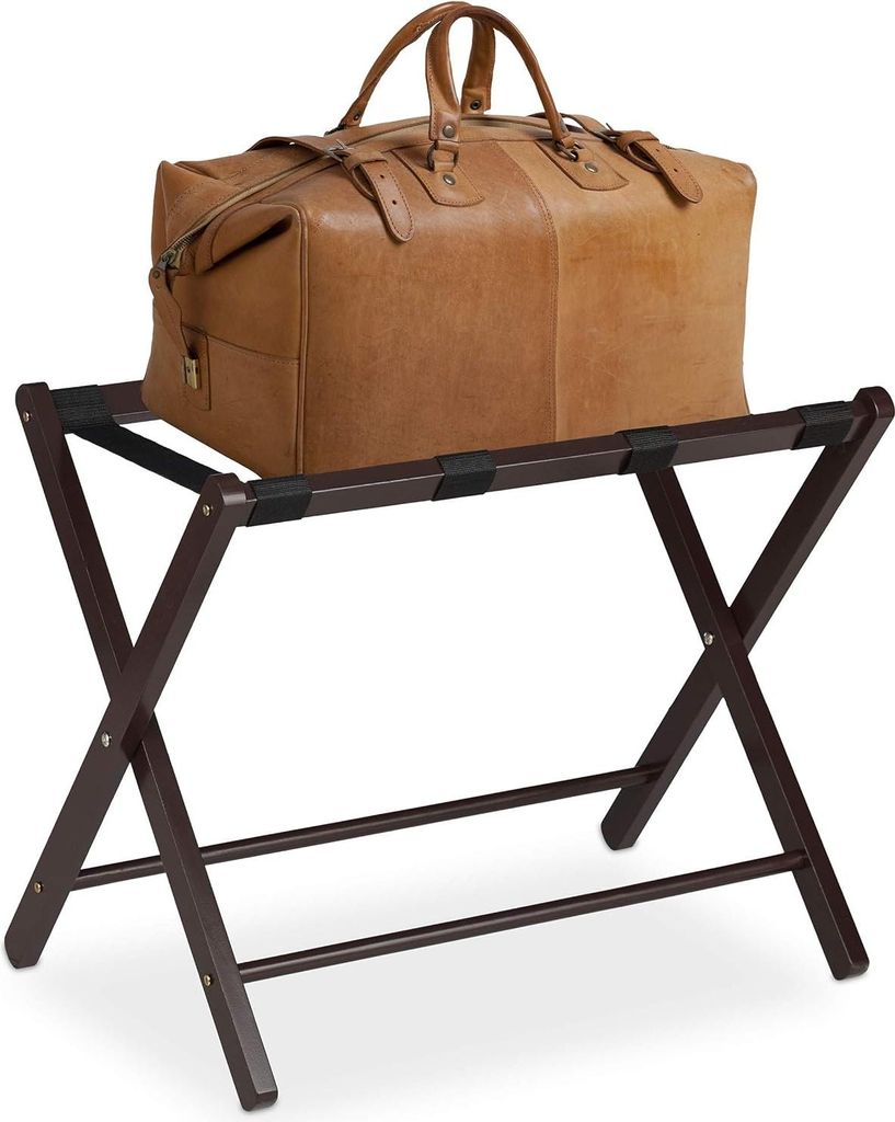 klappbares Kofferregal - Holz - 54,5 x 66 x 44 cm - Schlafzimmer - Gepäckregal - braun