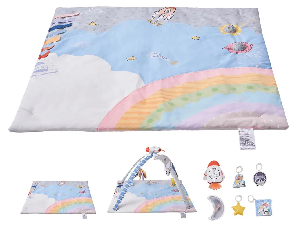 Tapis de jeu SucceBuy 89x89 cm : Éveil sensoriel avec jouets suspendus
