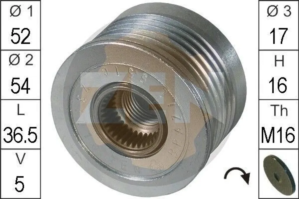 Roue libre alternateur ZN5510 OE 2661550115 pour Mercedes W169 W245