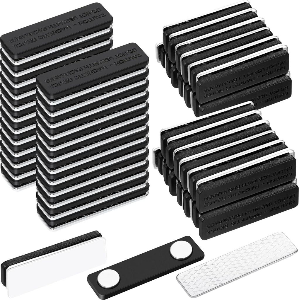 Magnetische Namensschilder 45 x 13 cm - Selbstklebendes Namensschild Metall - 50 Stück - DIY Blanko - Bekleidungsbeschriftung - Fliegengitter