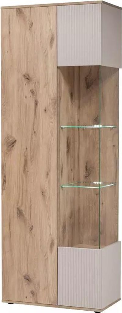 Priestranná vitrína HAIKA s LED osvetlením - dub viking / Obrázok produktu 