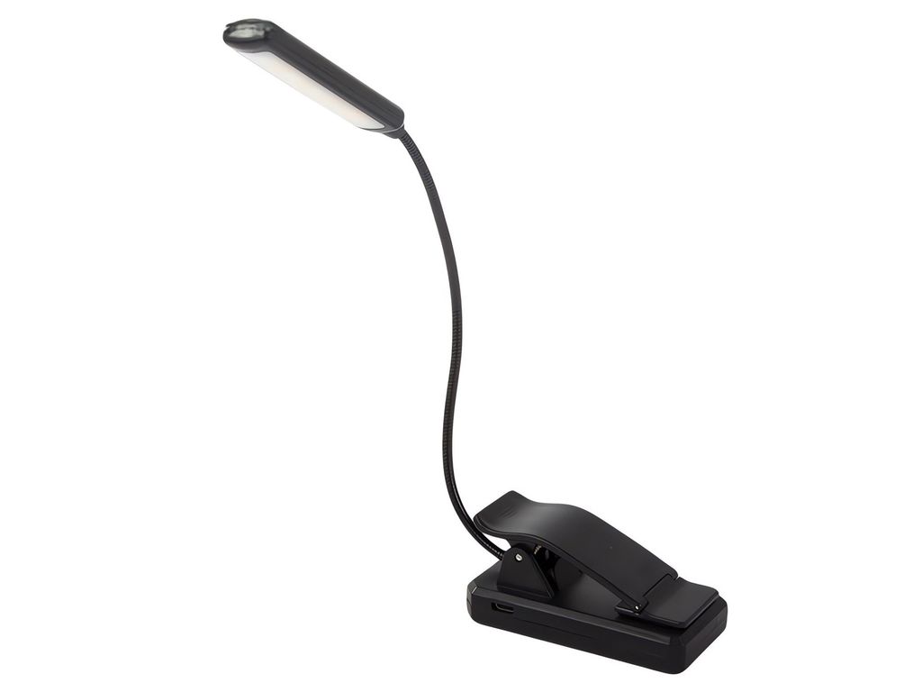 Verk 27415 Lampka do czytania LED z klipsem, 2 W, czarna Zdjęcie produktu 