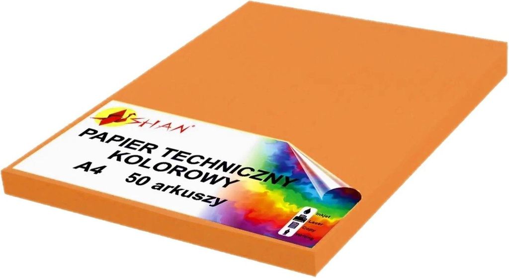 Technisches Papier A4 280g orange rot 50 Blatt