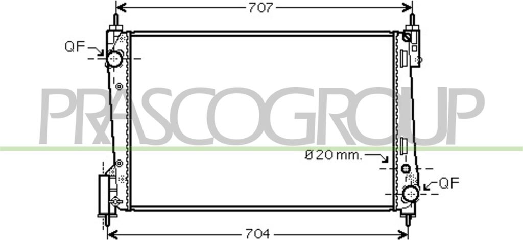 PRASCO FT342R001 Kühler Wasserkühler Motorkühler für OPEL Corsa D Schrägheck (S07) für FIAT GRANDE PUNTO (199) für VAUXHALL Corsa Mk III Sch...