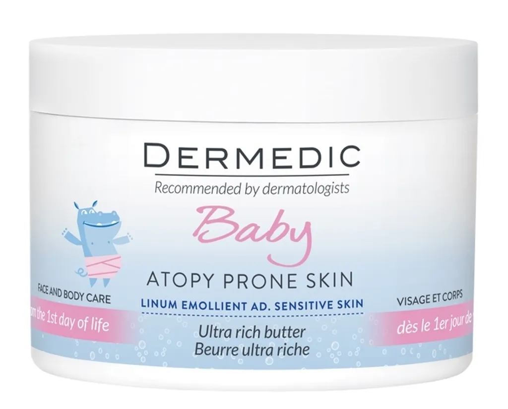Baume Corporel Bébé Dermedic Beurre Huileux 225 ml Soin Peau Très Sèche
