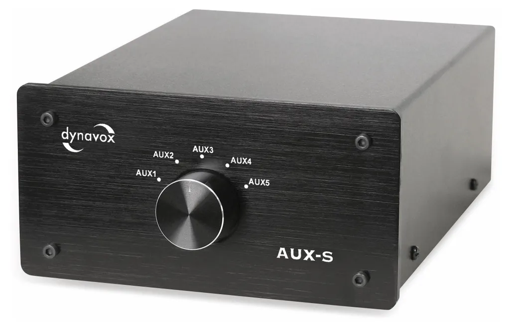 Commutateur Dynavox AUX-S Argent avec Boîtier Métal et Contacts Plaqués