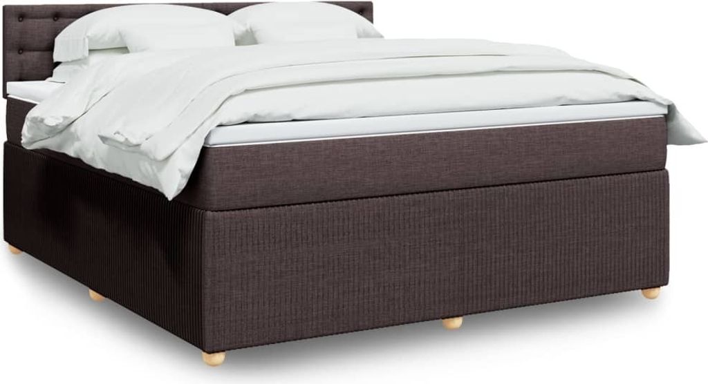 Eleganten-Stil Boxspringbett mit Matratze Dunkelbraun 180x200 cm Stoff,101,24 Kg cloris5741615