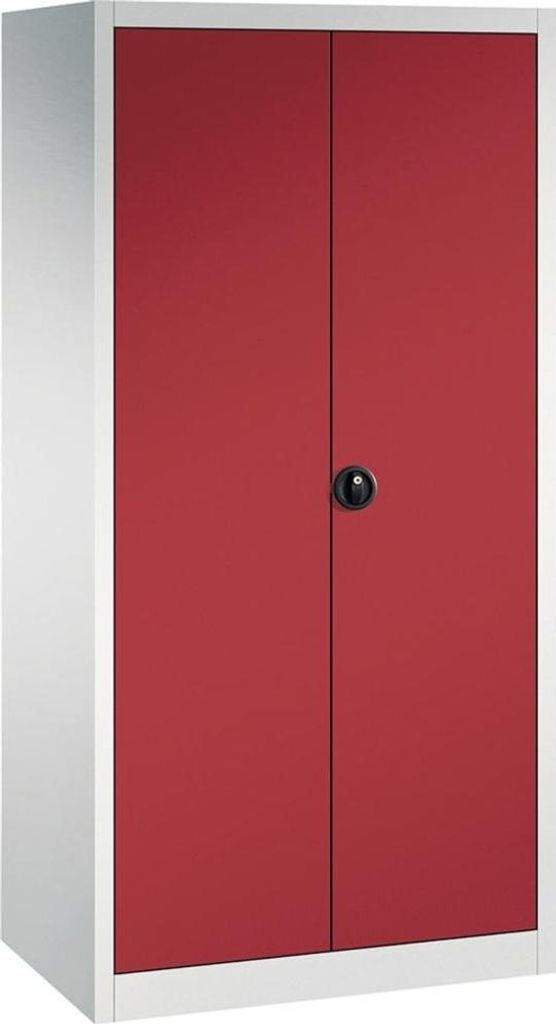 Flügeltürenschrank 4 Böden, 110kgTraglast H1950xB930xT600mm RAL 7035/3003, 4317784970068