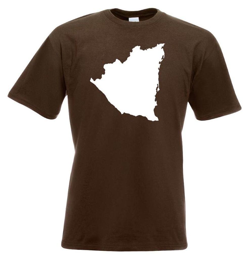 Kiwistar - T-Shirt - Chocolate - Nicaragua Umriss Kontur Herren Funshirt Bedruckt Design Sprüche Spruch Motive - mit Motiv Bedruckt - Funshirt Des...