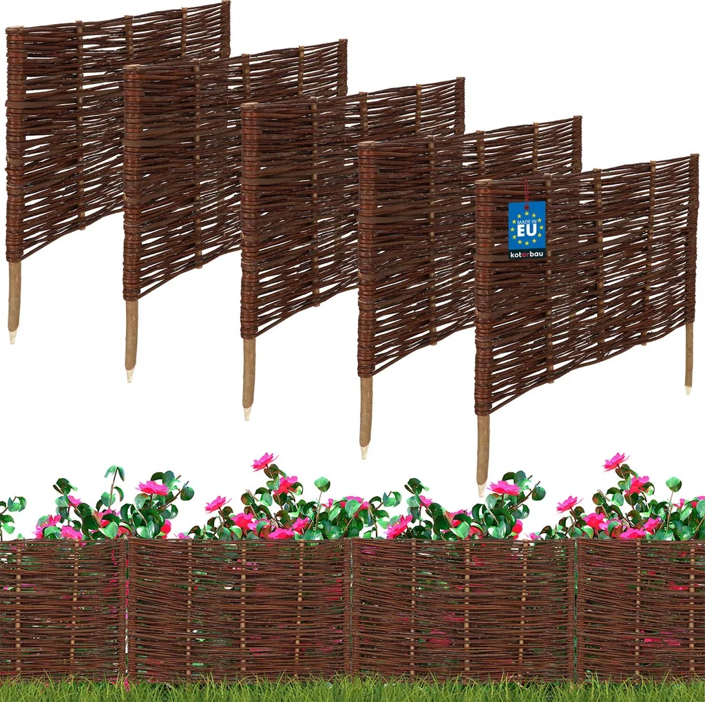 Bordatura Letto in Salice KOTARBAU 60x40 cm - Kit 5 Pezzi Giardinaggio