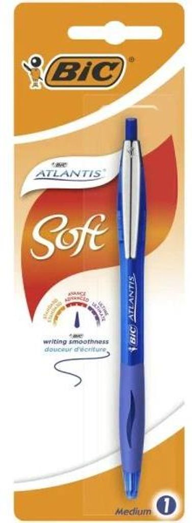 BIC 8031246, Clip-on retractable pen, Blau, Schwarz, Blau, Rot, Kunststoff, Fettdruck, Blister