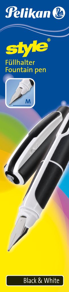 Pelikan P 57, Czarny, Biały, System napełniania nabojem, Zdjęcie produktu 