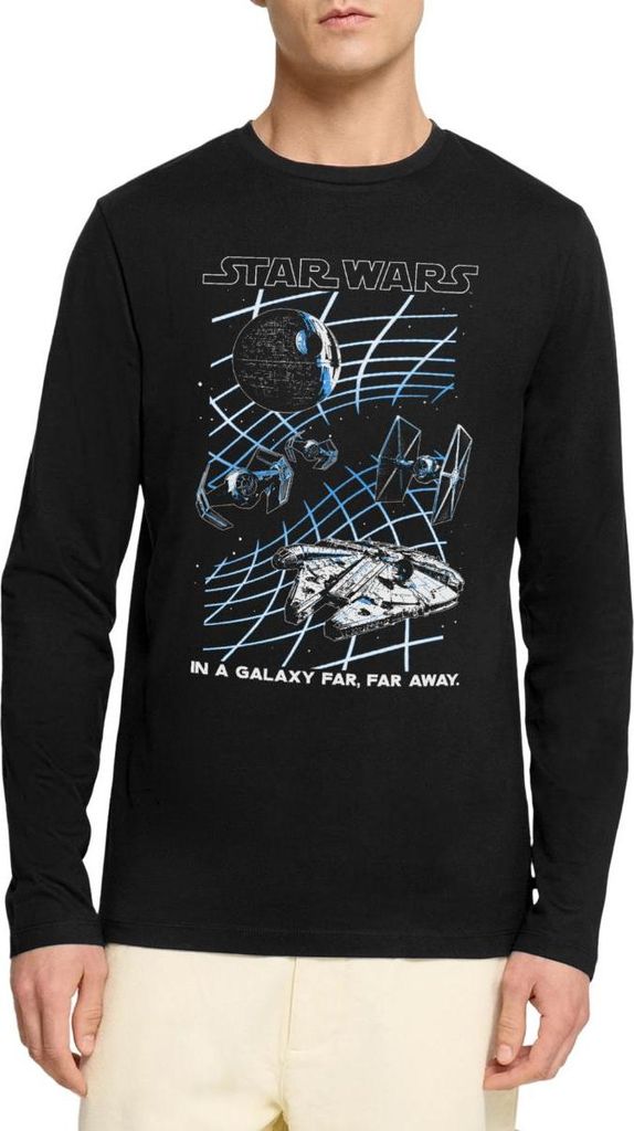 Star Wars Motiv & Spruch In A Galaxy Far, Far Away Premium Langarmshirt Herren, XL, Schwarz