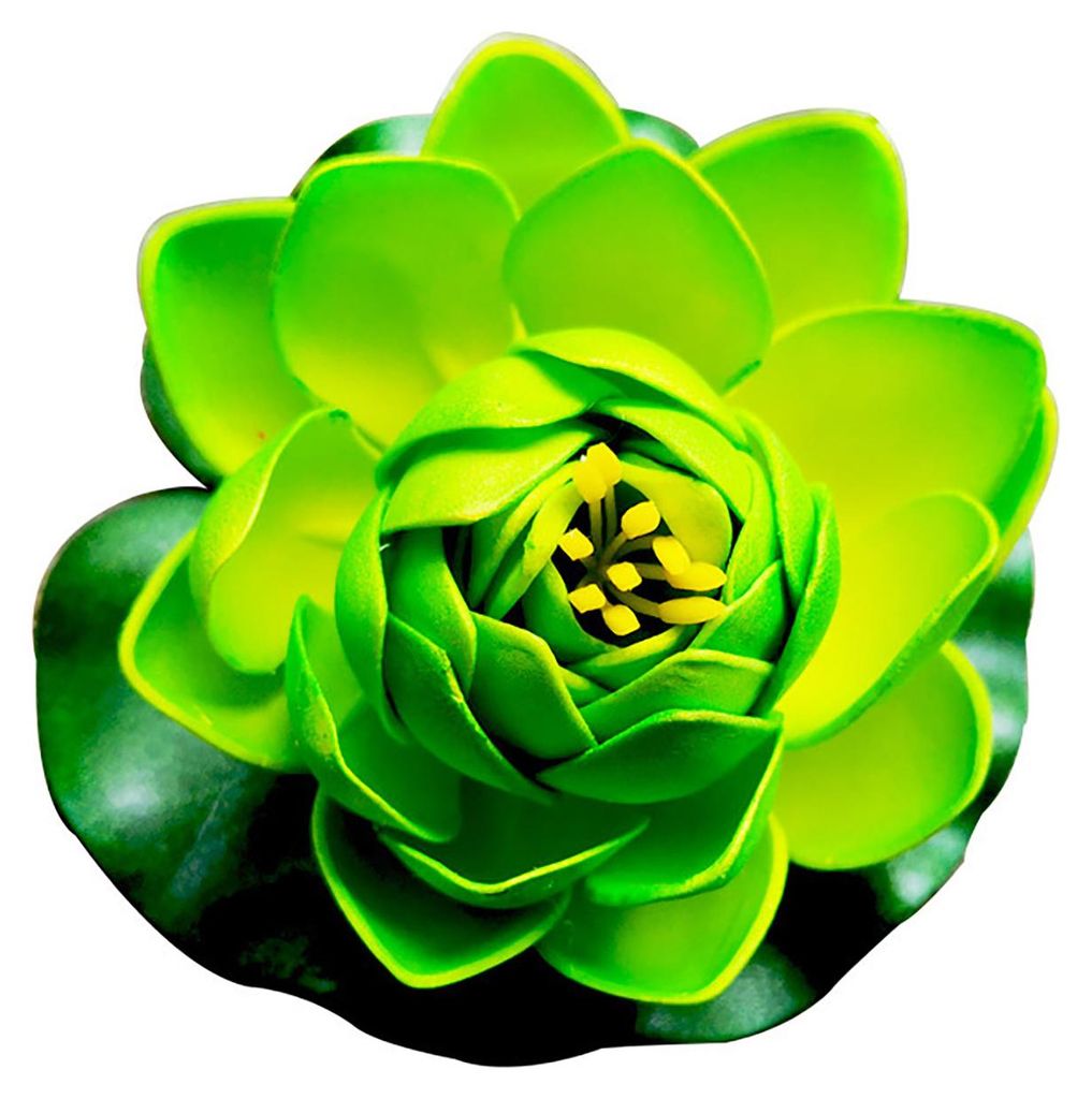 Schwimmende künstliche Lotusblumen mit Lotusblättern – realistische Teichpflanzen-Imitation für See, Pool, Aquarium – Wasserdekoration