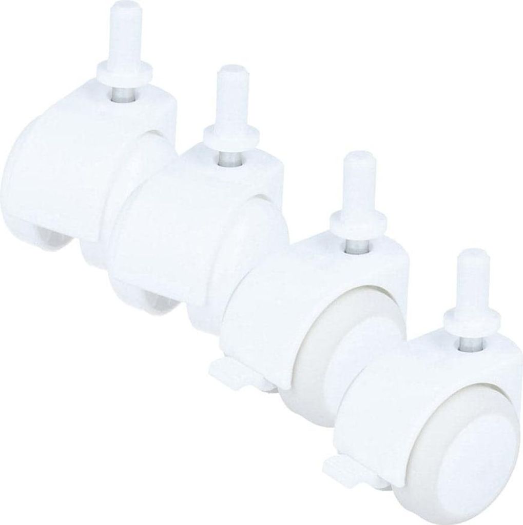 Set mit 4 Baby-Führungsrädern – Möbelräder – leichtgängig – weiß