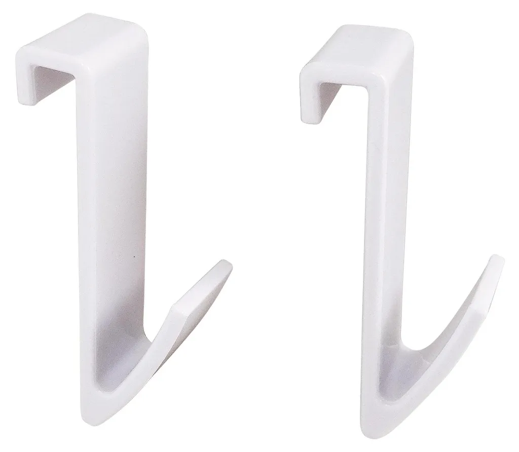Accessoire de Rangement Sèche-Serviettes Plat Blanc : Lot de 2