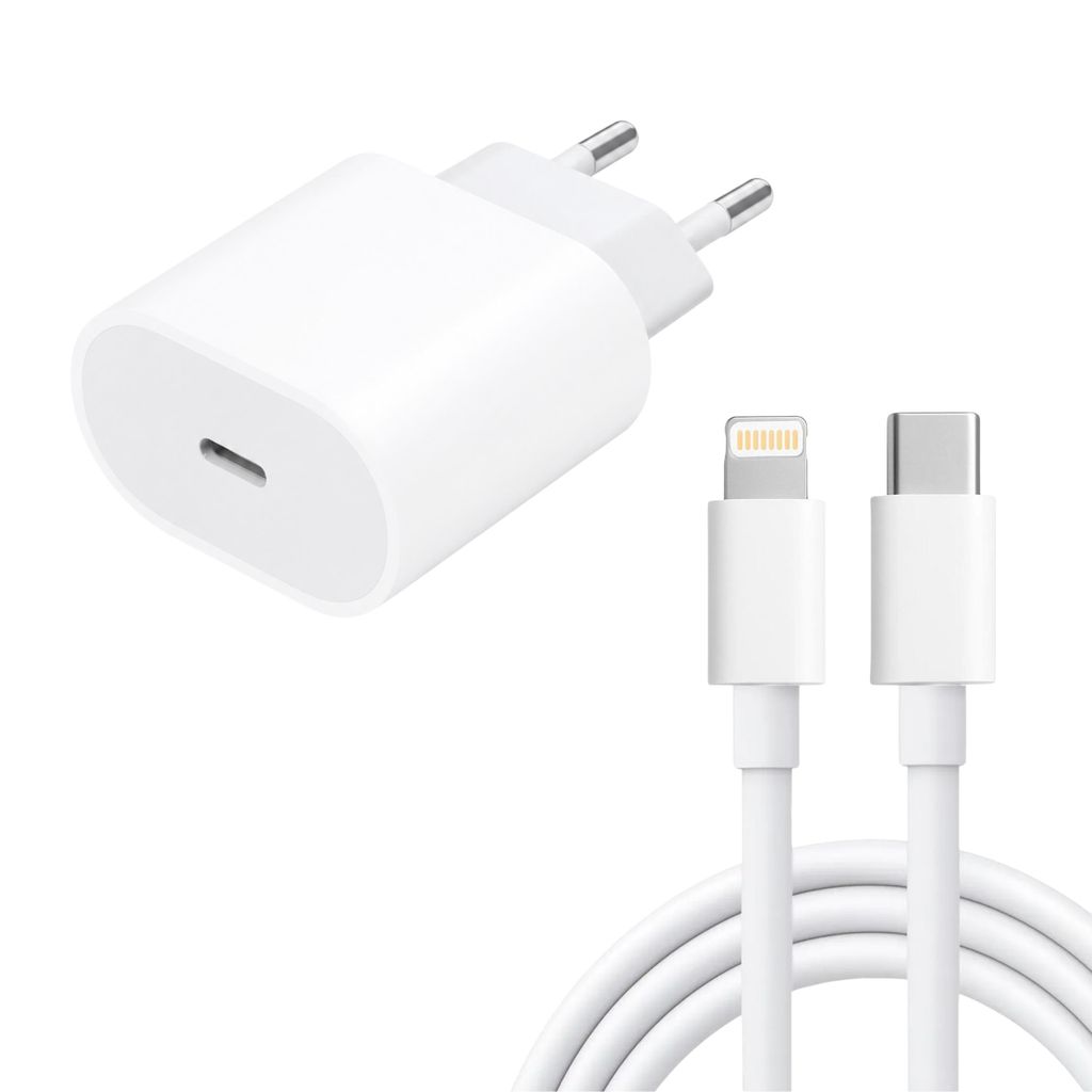 USB-C Ladegerät 20W PD mit 1m iPhone Lightning Ladekabel – Produktbild 