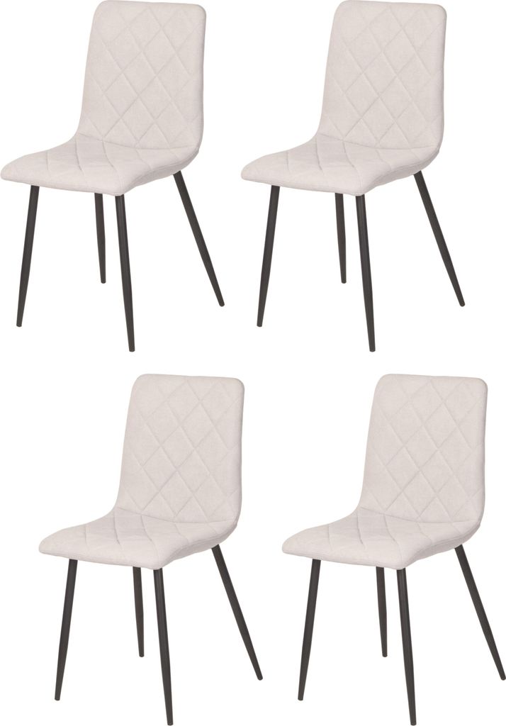 Casa Dolce 4-er Set Esszimmerstuhl ADELA, grau, 43x50x90 cm, mit Stoff bezogen