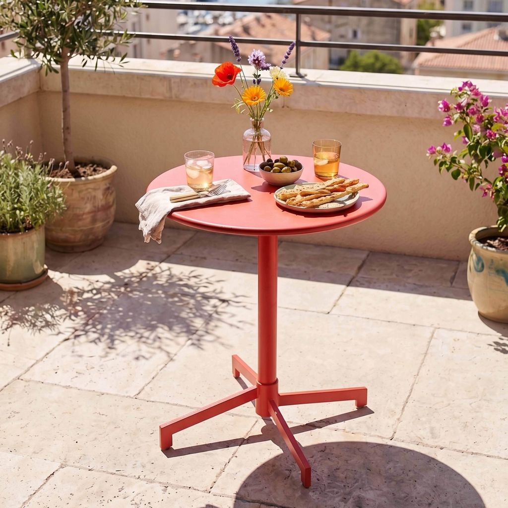 Table de jardin ronde bistrot avec plateau rabattable 70 cm Image du produit 