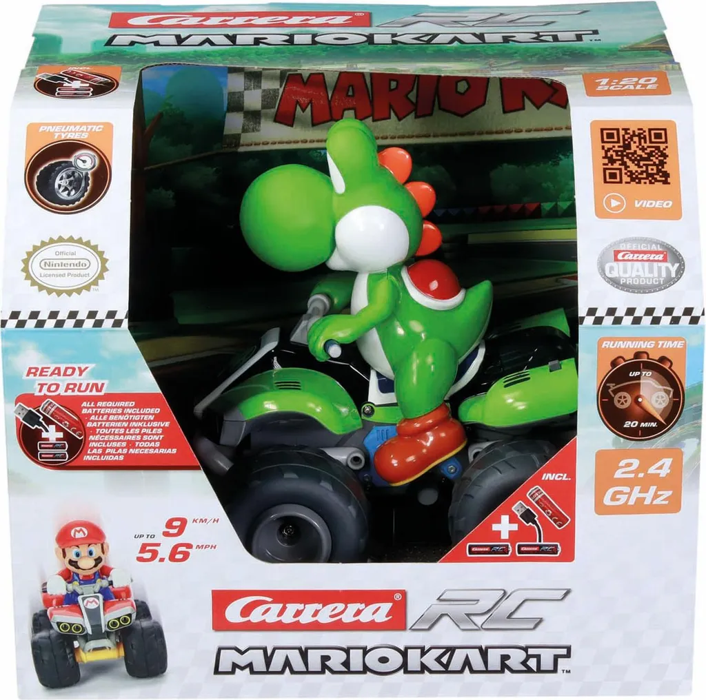 Yoshi Quad Carrera RC Mario Kart 2,4 GHz échelle 1:20 pour enfants dès 6 ans