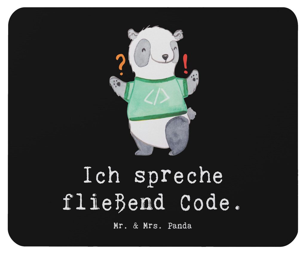 Mr. & Mrs. Panda Mauspad Code Meister - Schwarz - Geschenk, Softwareentwickler, pc mausunterlage, Geschenke für Berufstätige, Mousepad, computer,...