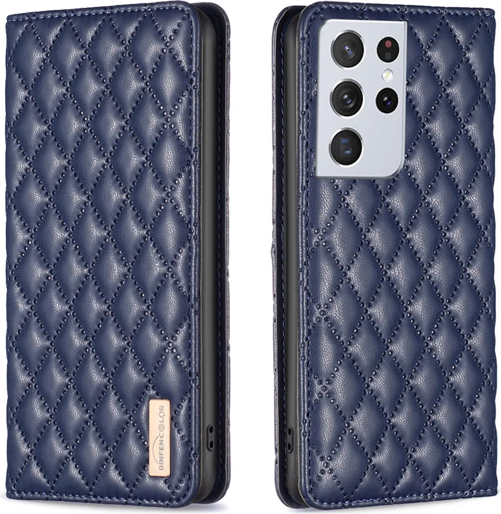 Custodia Galaxy S21 Ultra 5G, elegante custodia in pelle flip con slot per schede e supporto per Samsung Galaxy S21 Ultra 5G Blu - 1