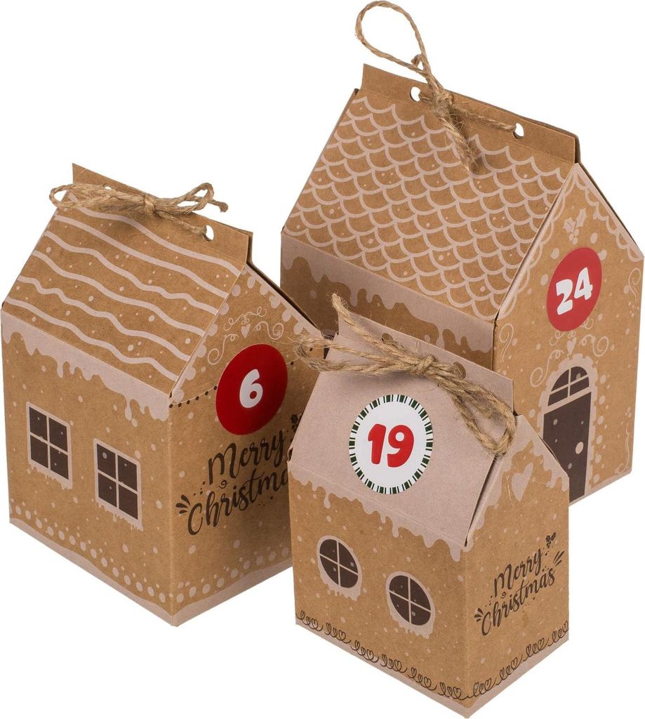 DIY Adventskalender mit 24 Häuschen zum Befüllen Produktbild 