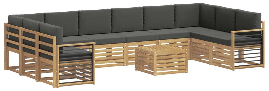 vidaXL Outdoor-Sofagarnitur 8 pcs Weiß und Anthrazit 59 x 59 x 37 cm