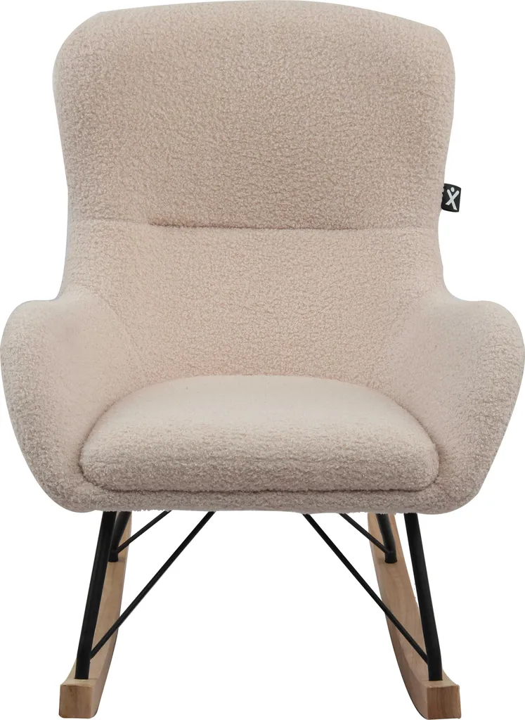 Petit Fauteuil à Bascule Confortable Beige - Solution Gain de Place