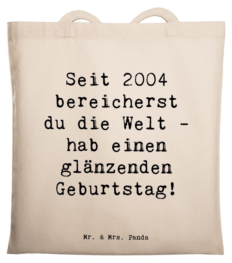 Mr. & Mrs. Panda Jutebeutel Spruch 2004 Geburtstag - Weiß - Geschenk, besonderes Ereignis, Baumwolltasche, Geburtstagsgeschenk, Jahrgang, Shopping...