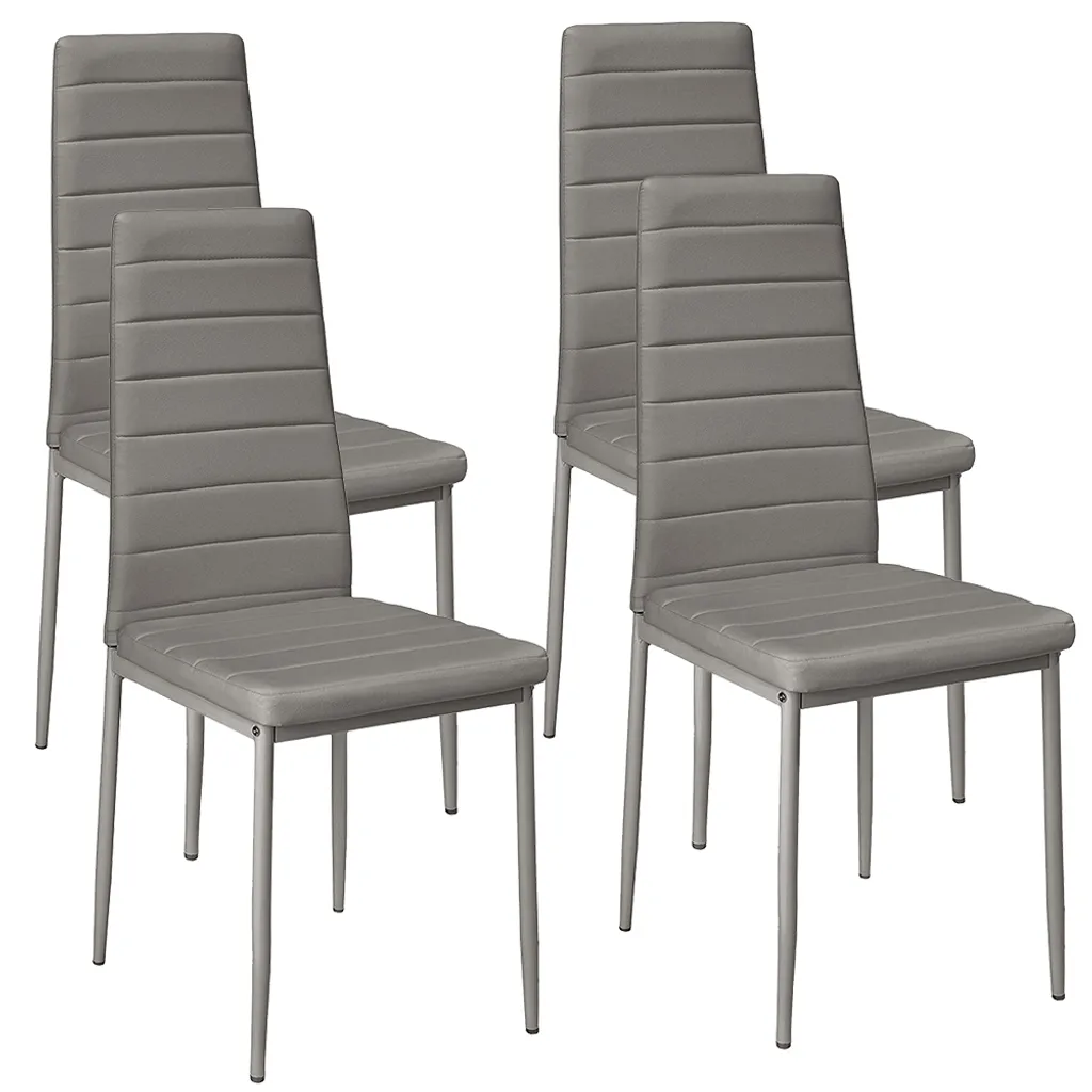 Chaise de salle à manger lot de 4 chaises de cuisine modernes gris