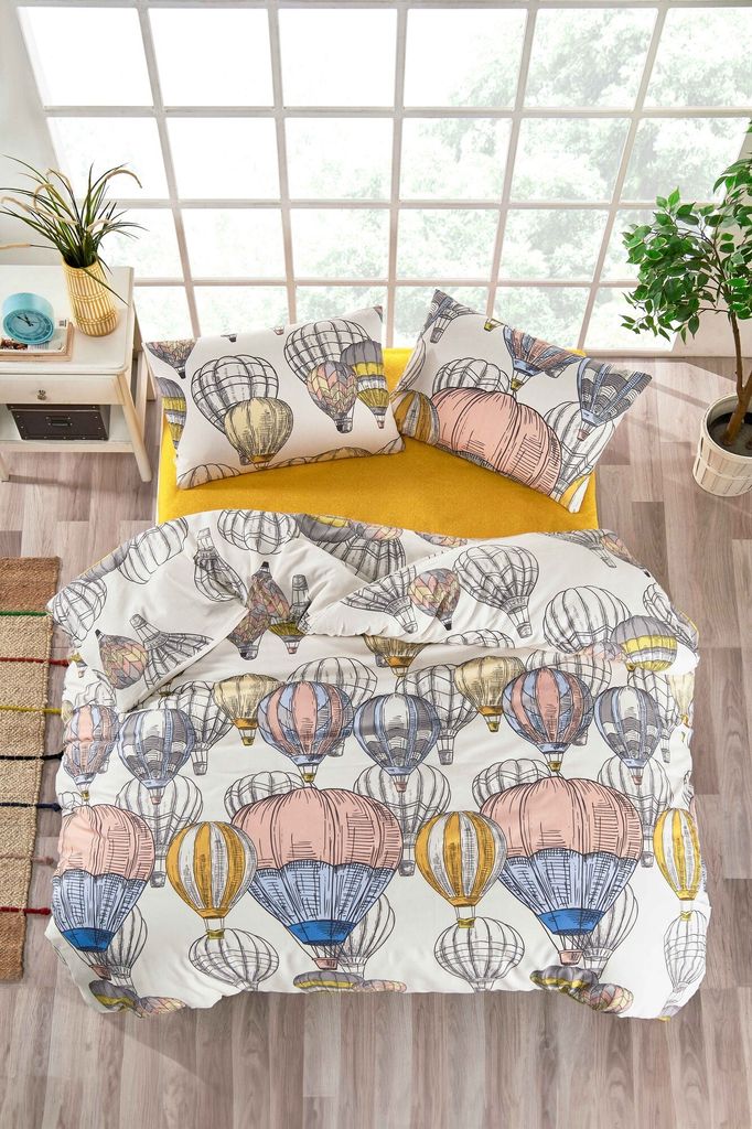 L'Essentiel Linge de Maison, Cappadocia, Senf, Einzelbettbezug-Set (FR), 65 % BAUMWOLLE / 35 % POLYESTER, 140 x 200 cm