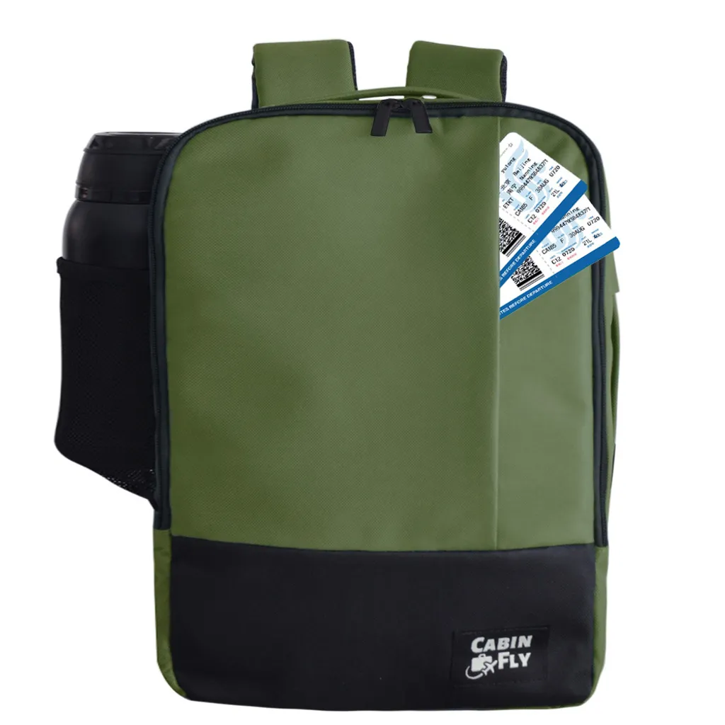 Zaino 40x30x15 CabinFly Bellanca Khaki - Ideale per Voli SAS e Finnair